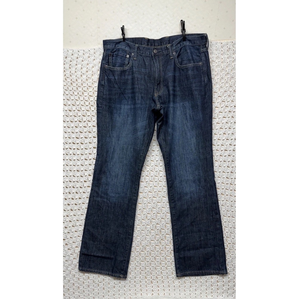 Gap Jeans Mens Tag 38x34 Fits 38x33 Blue Denim Boot-Cut 100%Cotton 1969